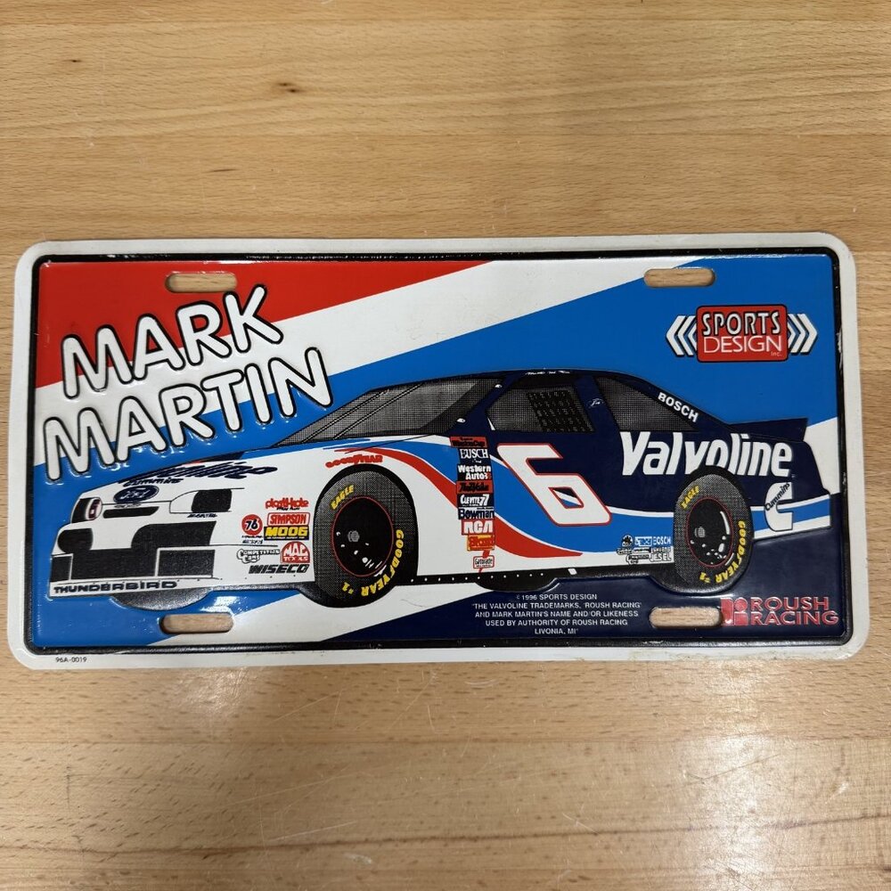 1996 Mark Martin Roush Racing Metal License Plate 96A-0019 Sports Design 12"x6"